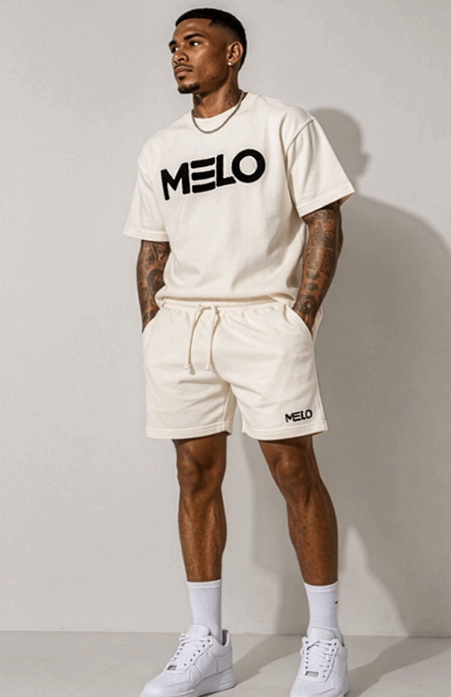 CREAM WHITE CHENNILE OVERSIZED TEE
