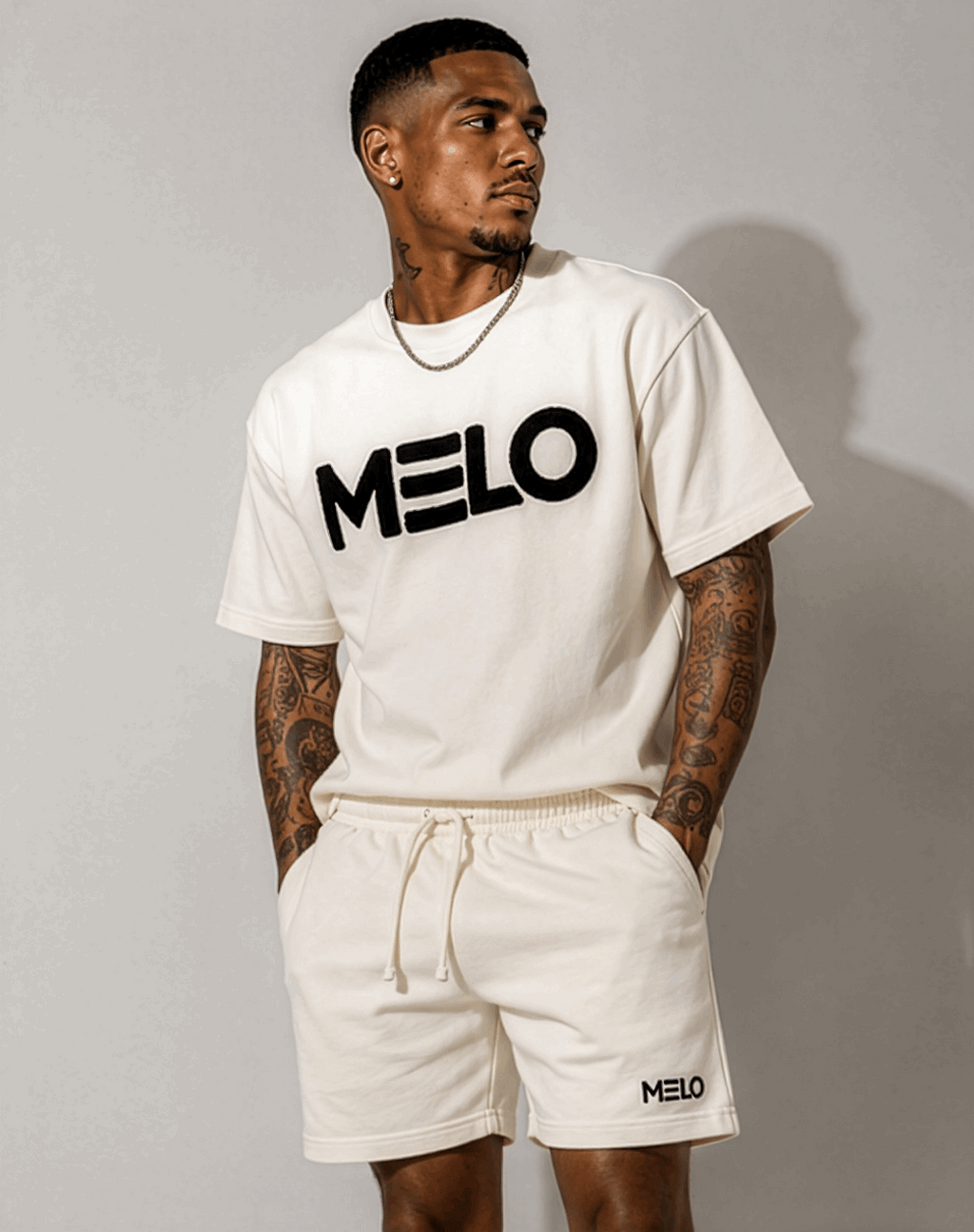 CREAM WHITE CHENNILE OVERSIZED TEE