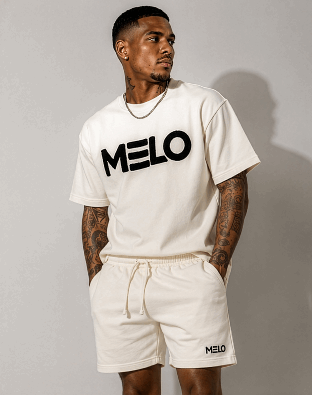 CREAM WHITE CHENNILE OVERSIZED TEE