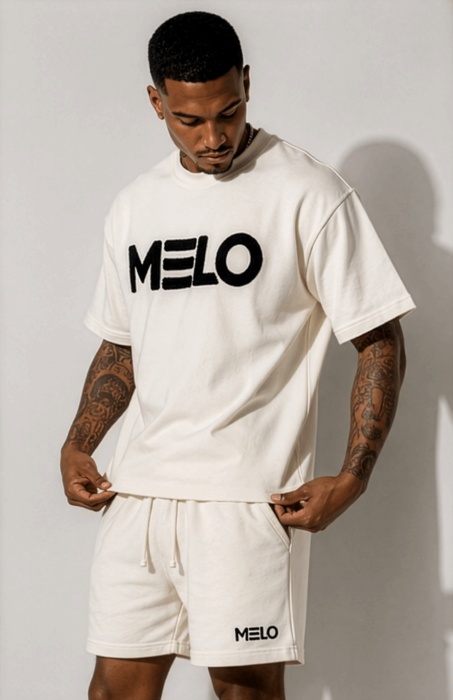 CREAM WHITE CHENNILE OVERSIZED TEE