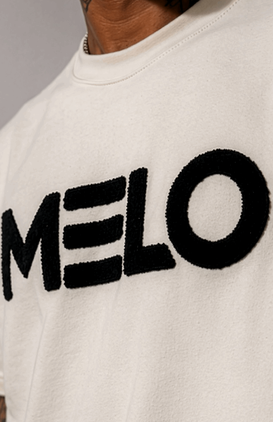 CREAM WHITE CHENNILE OVERSIZED TEE