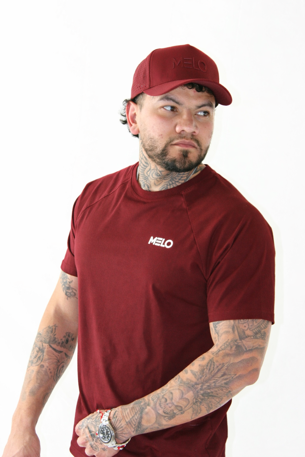 Burgundy High Speed Raglan tee