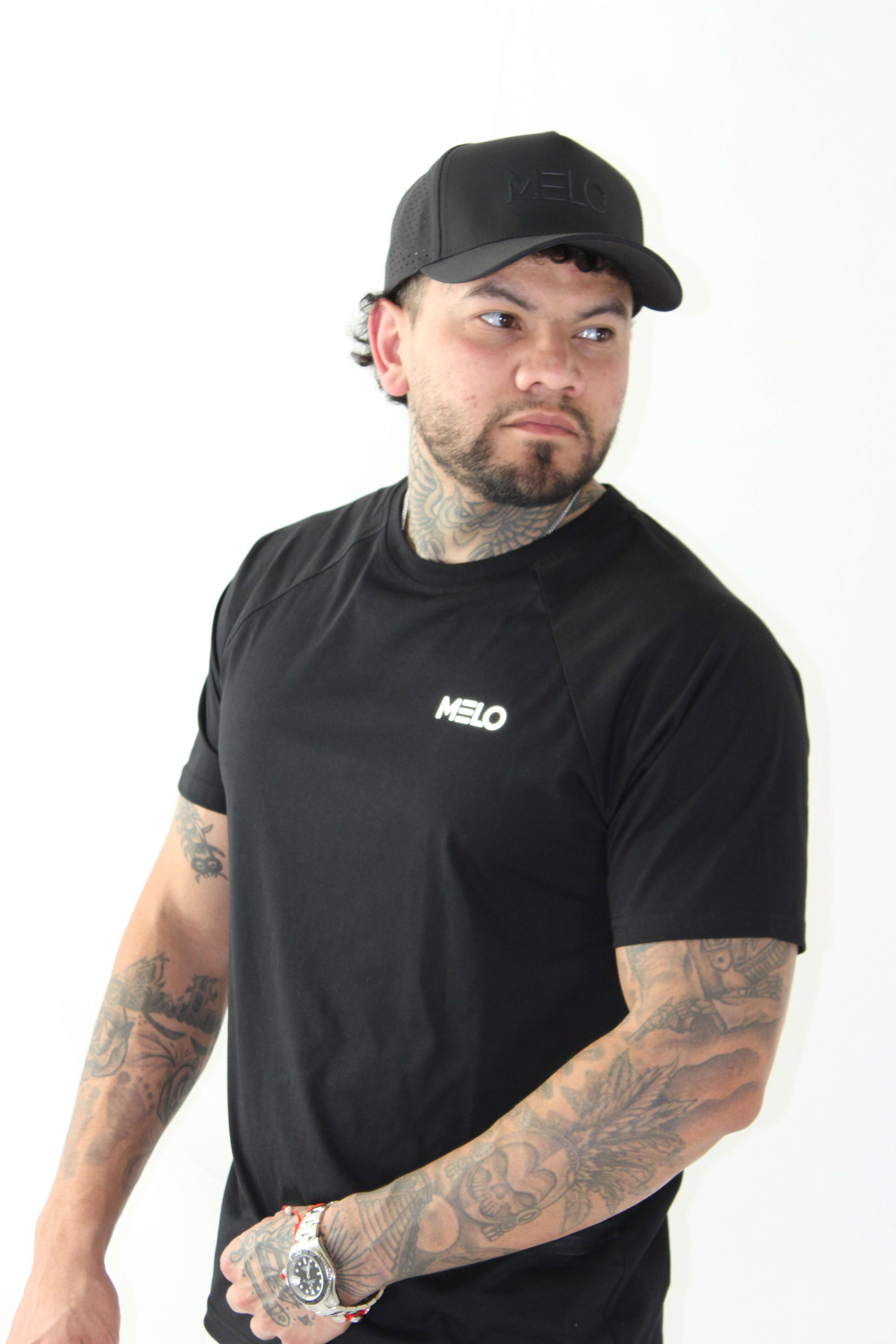 Black High Speed Raglan Tee