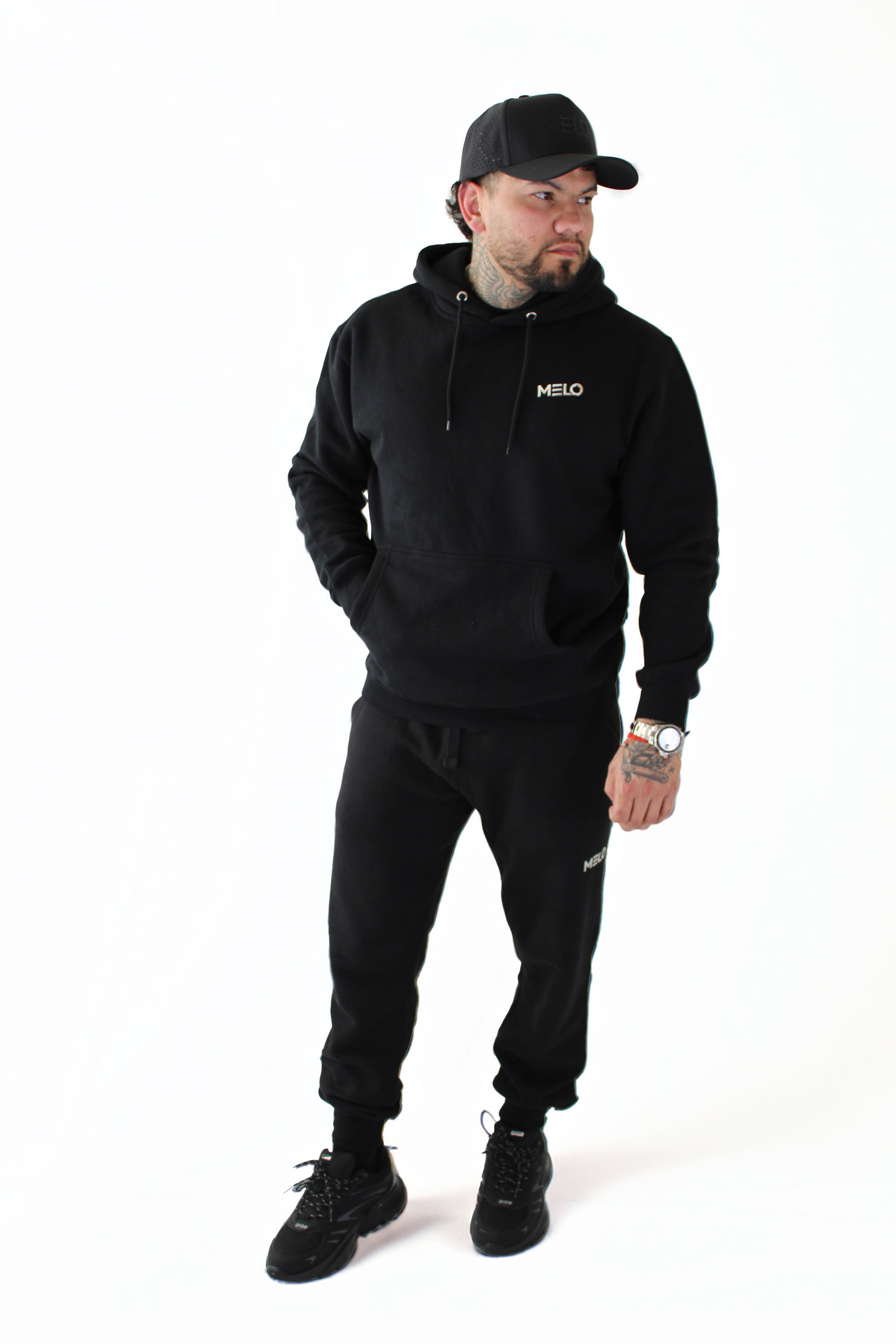 Black Hoodie Chrome Logo